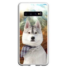 Чехол для Samsung Galaxy S10 с принтом Хаски в Санкт-Петербурге, Силикон | Область печати: задняя сторона чехла, без боковых панелей | Тематика изображения на принте: маламут | песик | собака | собаки | собачка | хаски