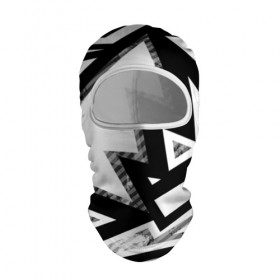 Балаклава 3D с принтом Треугольники в Санкт-Петербурге, 100% полиэстер, ткань с особыми свойствами — Activecool | плотность 150–180 г/м2; хорошо тянется, но при этом сохраняет форму. Закрывает шею, вокруг отверстия для глаз кайма. Единый размер | белый | геометрия | черно белый | черный