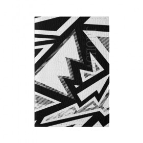 Обложка для паспорта матовая кожа с принтом Треугольники в Санкт-Петербурге, натуральная матовая кожа | размер 19,3 х 13,7 см; прозрачные пластиковые крепления | белый | геометрия | черно белый | черный