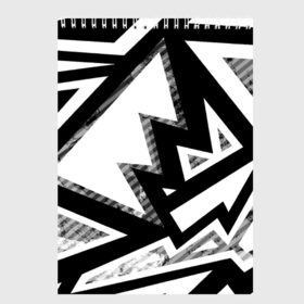 Скетчбук с принтом Треугольники в Санкт-Петербурге, 100% бумага
 | 48 листов, плотность листов — 100 г/м2, плотность картонной обложки — 250 г/м2. Листы скреплены сверху удобной пружинной спиралью | белый | геометрия | черно белый | черный