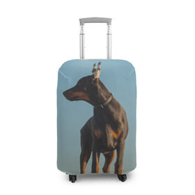 Чехол для чемодана 3D с принтом Доберман в Санкт-Петербурге, 86% полиэфир, 14% спандекс | двустороннее нанесение принта, прорези для ручек и колес | доберман | доберманы | пес | песик | псы | собака | собаки