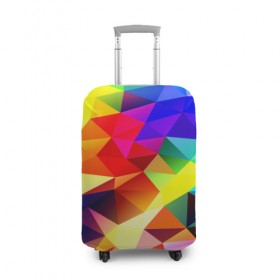 Чехол для чемодана 3D с принтом Абстракция в Санкт-Петербурге, 86% полиэфир, 14% спандекс | двустороннее нанесение принта, прорези для ручек и колес | геометрия | полигоны | разноцветный | яркий