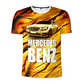 Мужская футболка 3D спортивная с принтом Mercedes Benz в Санкт-Петербурге, 100% полиэстер с улучшенными характеристиками | приталенный силуэт, круглая горловина, широкие плечи, сужается к линии бедра | benz | mercedes | авто | автомобиль | водитель | машина | мерседес бенц | тачка