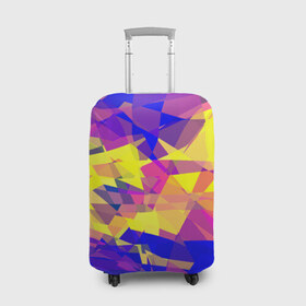 Чехол для чемодана 3D с принтом Abstract Color в Санкт-Петербурге, 86% полиэфир, 14% спандекс | двустороннее нанесение принта, прорези для ручек и колес | геометрия | полигон | треугольники | яркий