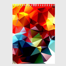 Скетчбук с принтом Polygon в Санкт-Петербурге, 100% бумага
 | 48 листов, плотность листов — 100 г/м2, плотность картонной обложки — 250 г/м2. Листы скреплены сверху удобной пружинной спиралью | геометрия | полигоны | разноцветный | яркий