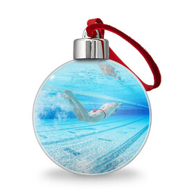 Ёлочный шар с принтом swimmer в Санкт-Петербурге, Пластик | Диаметр: 77 мм | пловец