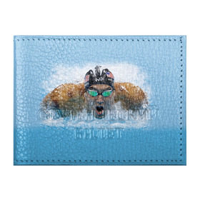 Обложка для студенческого билета с принтом swimmer в Санкт-Петербурге, натуральная кожа | Размер: 11*8 см; Печать на всей внешней стороне | пловец