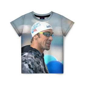Детская футболка 3D с принтом Swimmer в Санкт-Петербурге, 100% гипоаллергенный полиэфир | прямой крой, круглый вырез горловины, длина до линии бедер, чуть спущенное плечо, ткань немного тянется | пловец