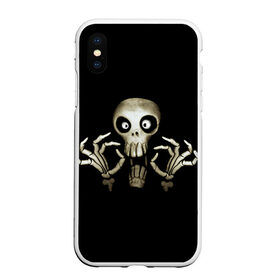 Чехол для iPhone XS Max матовый с принтом Скeлетик в Санкт-Петербурге, Силикон | Область печати: задняя сторона чехла, без боковых панелей | bones | halloween | skull в идеи подарков в хеллоуин | скелет | скелеты | хеллоиун | хэллоуин | хэлоуин | череп | черепа
