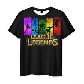 Мужская футболка 3D с принтом LOL Heroes 2 в Санкт-Петербурге, 100% полиэфир | прямой крой, круглый вырез горловины, длина до линии бедер | l.o.l | league of legends | игры | лига легенд | лол