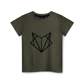 Детская футболка хлопок с принтом Лиса геометрия в Санкт-Петербурге, 100% хлопок | круглый вырез горловины, полуприлегающий силуэт, длина до линии бедер | геометрия | лиса | стиль | треугольники