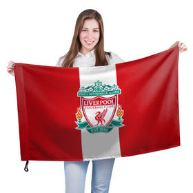 Флаг 3D с принтом Liverpool FC в Санкт-Петербурге, 100% полиэстер | плотность ткани — 95 г/м2, размер — 67 х 109 см. Принт наносится с одной стороны | англия | клуб | ливерпуль | фк | футбол | футбольный