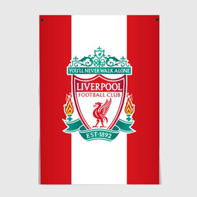 Постер с принтом Liverpool FC в Санкт-Петербурге, 100% бумага
 | бумага, плотность 150 мг. Матовая, но за счет высокого коэффициента гладкости имеет небольшой блеск и дает на свету блики, но в отличии от глянцевой бумаги не покрыта лаком | англия | клуб | ливерпуль | фк | футбол | футбольный
