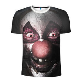 Мужская футболка 3D спортивная с принтом Милый клоун в Санкт-Петербурге, 100% полиэстер с улучшенными характеристиками | приталенный силуэт, круглая горловина, широкие плечи, сужается к линии бедра | злобный