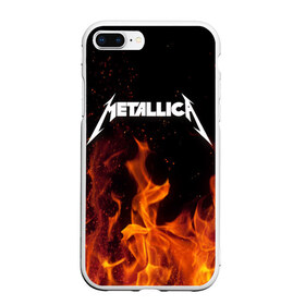 Чехол для iPhone 7Plus/8 Plus матовый с принтом Metallica fire в Санкт-Петербурге, Силикон | Область печати: задняя сторона чехла, без боковых панелей | Тематика изображения на принте: металлика