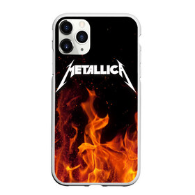 Чехол для iPhone 11 Pro матовый с принтом Metallica fire в Санкт-Петербурге, Силикон |  | металлика