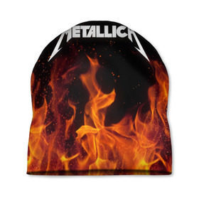 Шапка 3D с принтом Metallica fire в Санкт-Петербурге, 100% полиэстер | универсальный размер, печать по всей поверхности изделия | металлика