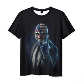 Мужская футболка 3D с принтом Payday в Санкт-Петербурге, 100% полиэфир | прямой крой, круглый вырез горловины, длина до линии бедер | payday | маска