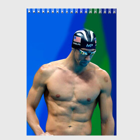 Скетчбук с принтом Michael Phelps в Санкт-Петербурге, 100% бумага
 | 48 листов, плотность листов — 100 г/м2, плотность картонной обложки — 250 г/м2. Листы скреплены сверху удобной пружинной спиралью | бассейн | пловец | чемпион. фелепс