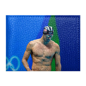 Обложка для студенческого билета с принтом Michael Phelps в Санкт-Петербурге, натуральная кожа | Размер: 11*8 см; Печать на всей внешней стороне | Тематика изображения на принте: бассейн | пловец | чемпион. фелепс