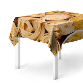 Скатерть 3D с принтом Макарошки в Санкт-Петербурге, 100% полиэстер (ткань не мнется и не растягивается) | Размер: 150*150 см | еда | макароны | текстуры | узоры