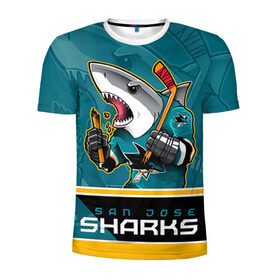 Мужская футболка 3D спортивная с принтом San Jose Sharks в Санкт-Петербурге, 100% полиэстер с улучшенными характеристиками | приталенный силуэт, круглая горловина, широкие плечи, сужается к линии бедра | nhl | san jose sharks | sharks | stanley cup | кубок стенли | кубок стэнли | нхл | сан хосе | сан хосе шаркс | хоккей | хоккейный клуб | шаркс