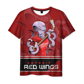 Мужская футболка 3D с принтом Detroit Red Wings в Санкт-Петербурге, 100% полиэфир | прямой крой, круглый вырез горловины, длина до линии бедер | detroit red wings | nhl | stanley cup | детройд | детройт ред уингз | кубок стенли | кубок стэнли | марченко | нхл | хоккей | хоккейный клуб