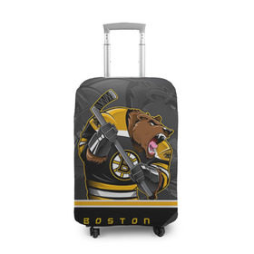 Чехол для чемодана 3D с принтом Boston Bruins в Санкт-Петербурге, 86% полиэфир, 14% спандекс | двустороннее нанесение принта, прорези для ручек и колес | boston bruins | nhl | stanley cup | бостон | бостон брюинз | брюинз | брюинс | кубок стенли | кубок стэнли | нхл | хоккей | хоккейный клуб | худобин