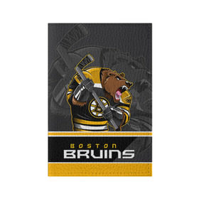Обложка для паспорта матовая кожа с принтом Boston Bruins в Санкт-Петербурге, натуральная матовая кожа | размер 19,3 х 13,7 см; прозрачные пластиковые крепления | boston bruins | nhl | stanley cup | бостон | бостон брюинз | брюинз | брюинс | кубок стенли | кубок стэнли | нхл | хоккей | хоккейный клуб | худобин