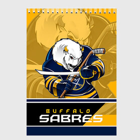 Скетчбук с принтом Buffalo Sabres в Санкт-Петербурге, 100% бумага
 | 48 листов, плотность листов — 100 г/м2, плотность картонной обложки — 250 г/м2. Листы скреплены сверху удобной пружинной спиралью | Тематика изображения на принте: buffalo sabres | nhl | stanley cup | баффало сейбрз | буффало | кубок стенли | кубок стэнли | куликов | нхл | хоккей | хоккейный клуб