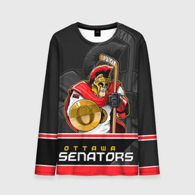 Мужской лонгслив 3D с принтом Ottawa Senators в Санкт-Петербурге, 100% полиэстер | длинные рукава, круглый вырез горловины, полуприлегающий силуэт | nhl | ottawa senators | stanley cup | кубок стенли | кубок стэнли | нхл | оттава сенаторз | сенаторс | хоккей | хоккейный клуб