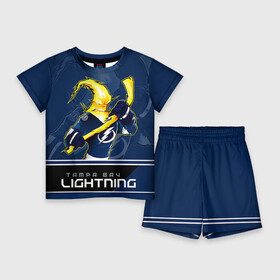 Детский костюм с шортами 3D с принтом Tampa Bay Lightning в Санкт-Петербурге,  |  | nhl | stanley cup | tampa bay lightning | ампа бэй лайтнинг | василевский | кубок стенли | кубок стэнли | кучеров | наместников | нестеров | нхл | тампа бэй | хоккей | хоккейный клуб