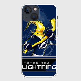 Чехол для iPhone 13 mini с принтом Bay Lightning в Санкт-Петербурге,  |  | nhl | stanley cup | tampa bay lightning | ампа бэй лайтнинг | василевский | кубок стенли | кубок стэнли | кучеров | наместников | нестеров | нхл | тампа бэй | хоккей | хоккейный клуб