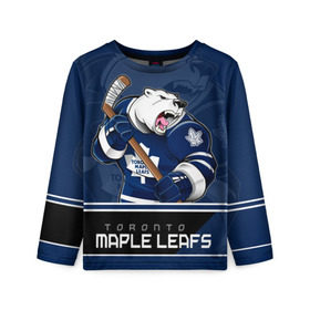 Детский лонгслив 3D с принтом Toronto Maple Leafs в Санкт-Петербурге, 100% полиэстер | длинные рукава, круглый вырез горловины, полуприлегающий силуэт
 | nhl | stanley cup | toronto maple leafs | валиев | кубок стенли | кубок стэнли | мэпл лифс | нхл | сошников | торонто | торонто мейпл лифс | хоккей | хоккейный клуб