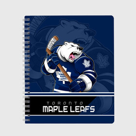 Тетрадь с принтом Toronto Maple Leafs в Санкт-Петербурге, 100% бумага | 48 листов, плотность листов — 60 г/м2, плотность картонной обложки — 250 г/м2. Листы скреплены сбоку удобной пружинной спиралью. Уголки страниц и обложки скругленные. Цвет линий — светло-серый
 | nhl | stanley cup | toronto maple leafs | валиев | кубок стенли | кубок стэнли | мэпл лифс | нхл | сошников | торонто | торонто мейпл лифс | хоккей | хоккейный клуб