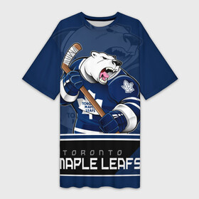 Платье-футболка 3D с принтом Toronto Maple Leafs в Санкт-Петербурге,  |  | nhl | stanley cup | toronto maple leafs | валиев | кубок стенли | кубок стэнли | мэпл лифс | нхл | сошников | торонто | торонто мейпл лифс | хоккей | хоккейный клуб