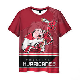 Мужская футболка 3D с принтом Carolina Hurricanes в Санкт-Петербурге, 100% полиэфир | прямой крой, круглый вырез горловины, длина до линии бедер | carolina hurricanes | nhl | stanley cup | каролина | каролина харрикейнз | кубок стенли | кубок стэнли | нхл | хоккей | хоккейный клуб | хурикэйнс