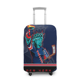 Чехол для чемодана 3D с принтом New York Rangers в Санкт-Петербурге, 86% полиэфир, 14% спандекс | двустороннее нанесение принта, прорези для ручек и колес | new york rangers | nhl | stanley cup | кубок стенли | кубок стэнли | нхл | нью йорк рейнджерс | нью йорк рейнджеры | рейнджеры | хоккей | хоккейный клуб
