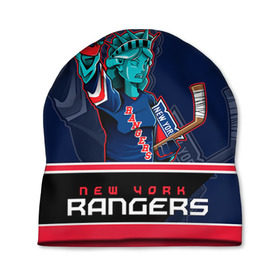Шапка 3D с принтом New York Rangers в Санкт-Петербурге, 100% полиэстер | универсальный размер, печать по всей поверхности изделия | new york rangers | nhl | stanley cup | кубок стенли | кубок стэнли | нхл | нью йорк рейнджерс | нью йорк рейнджеры | рейнджеры | хоккей | хоккейный клуб