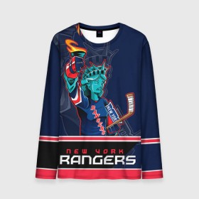 Мужской лонгслив 3D с принтом New York Rangers в Санкт-Петербурге, 100% полиэстер | длинные рукава, круглый вырез горловины, полуприлегающий силуэт | Тематика изображения на принте: new york rangers | nhl | stanley cup | кубок стенли | кубок стэнли | нхл | нью йорк рейнджерс | нью йорк рейнджеры | рейнджеры | хоккей | хоккейный клуб
