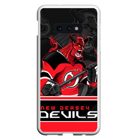 Чехол для Samsung S10E с принтом New Jersey Devils в Санкт-Петербурге, Силикон | Область печати: задняя сторона чехла, без боковых панелей | Тематика изображения на принте: new jersey devils | nhl | stanley cup | дъяволы нью джерси | калинин | кубок стенли | кубок стэнли | нхл | нью джерси девилз | хоккей | хоккейный клуб