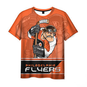 Мужская футболка 3D с принтом Philadelphia Flyers в Санкт-Петербурге, 100% полиэфир | прямой крой, круглый вырез горловины, длина до линии бедер | nhl | philadelphia flyers | stanley cup | кубок стенли | кубок стэнли | нхл | филадельфия | филадельфия флайерз | флаерс | хоккей | хоккейный клуб