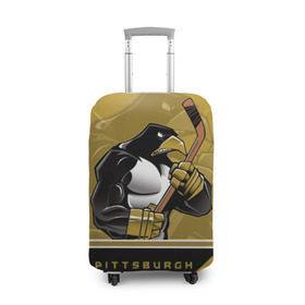 Чехол для чемодана 3D с принтом Pittsburgh Penguins в Санкт-Петербурге, 86% полиэфир, 14% спандекс | двустороннее нанесение принта, прорези для ручек и колес | nhl | pittsburgh penguins | stanley cup | кросби | кубок стенли | кубок стэнли | малкин | нхл | пингвинс | питтсбург пингвинз | сидни кросби | хоккей | хоккейный клуб