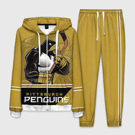 Мужской костюм 3D с принтом Pittsburgh Penguins в Санкт-Петербурге, 100% полиэстер | Манжеты и пояс оформлены тканевой резинкой, двухслойный капюшон со шнурком для регулировки, карманы спереди | nhl | pittsburgh penguins | stanley cup | кросби | кубок стенли | кубок стэнли | малкин | нхл | пингвинс | питтсбург пингвинз | сидни кросби | хоккей | хоккейный клуб