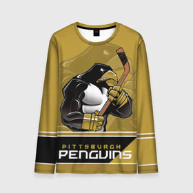 Мужской лонгслив 3D с принтом Pittsburgh Penguins в Санкт-Петербурге, 100% полиэстер | длинные рукава, круглый вырез горловины, полуприлегающий силуэт | nhl | pittsburgh penguins | stanley cup | кросби | кубок стенли | кубок стэнли | малкин | нхл | пингвинс | питтсбург пингвинз | сидни кросби | хоккей | хоккейный клуб