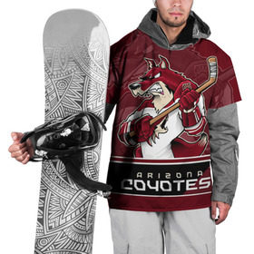 Накидка на куртку 3D с принтом Arizona Coyotes в Санкт-Петербурге, 100% полиэстер |  | Тематика изображения на принте: arizona coyotes | nhl | stanley cup | аризона койотис | аризона койоты | кубок стенли | кубок стэнли | нхл | хоккей | хоккейный клуб