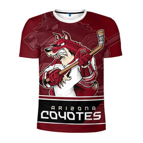 Мужская футболка 3D спортивная с принтом Arizona Coyotes в Санкт-Петербурге, 100% полиэстер с улучшенными характеристиками | приталенный силуэт, круглая горловина, широкие плечи, сужается к линии бедра | arizona coyotes | nhl | stanley cup | аризона койотис | аризона койоты | кубок стенли | кубок стэнли | нхл | хоккей | хоккейный клуб