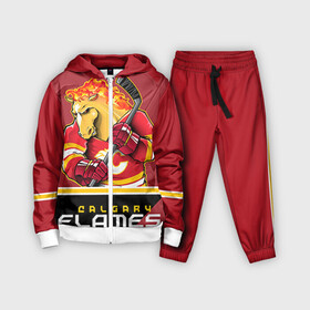 Детский костюм 3D с принтом Calgary Flames в Санкт-Петербурге,  |  | calgary flames | nhl | stanley cup | калгари флэймз | кубок стенли | кубок стэнли | нхл | флэймс | хоккей | хоккейный клуб