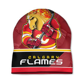 Шапка 3D с принтом Calgary Flames в Санкт-Петербурге, 100% полиэстер | универсальный размер, печать по всей поверхности изделия | Тематика изображения на принте: calgary flames | nhl | stanley cup | калгари флэймз | кубок стенли | кубок стэнли | нхл | флэймс | хоккей | хоккейный клуб