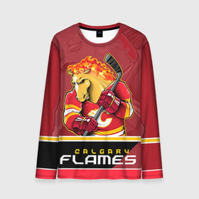 Мужской лонгслив 3D с принтом Calgary Flames в Санкт-Петербурге, 100% полиэстер | длинные рукава, круглый вырез горловины, полуприлегающий силуэт | calgary flames | nhl | stanley cup | калгари флэймз | кубок стенли | кубок стэнли | нхл | флэймс | хоккей | хоккейный клуб